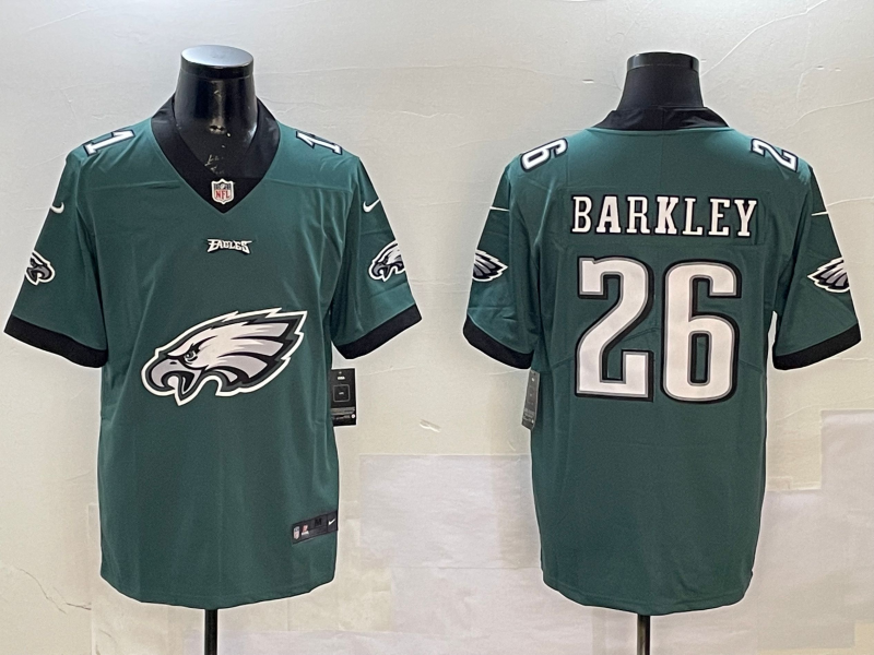 Men Philadelphia Eagles 26 Barkley green 2025 Nike NFL jersey style 3